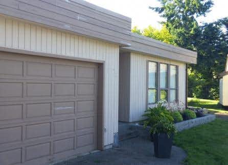 before photo of exterior residential garage paint job in Victoria